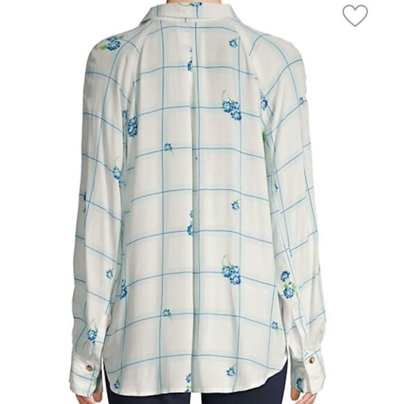 Free People White Satin Window To My Heart Button Down Shirt New Size Medium - Picture 2 of 9